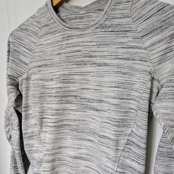 Lululemon Runderful Long Sleeve Space Dye Camo White Women’s Size 8 #201 - Picture 4 of 7
